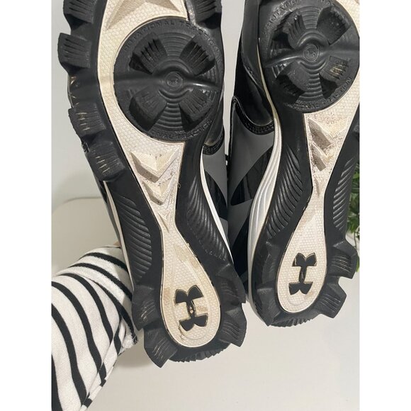 Under Armour Mens Black & Gray Cleats Size 9 - Picture 7 of 16
